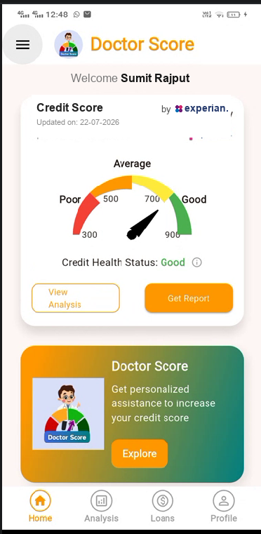 Doctor Score Credit Score App Mockup